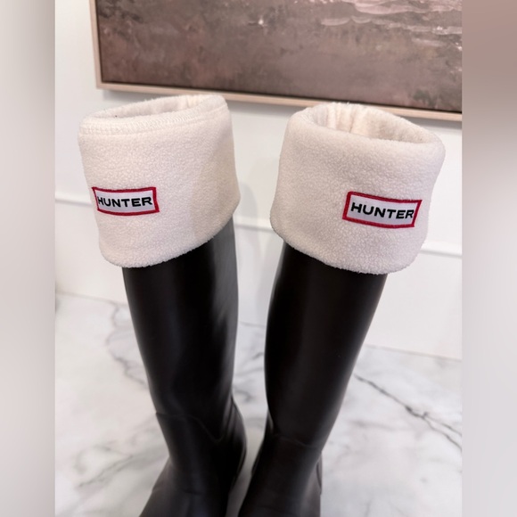 Hunter Dark Olive Green with Fleece Liner Socks Size 8 - Picture 2 of 8